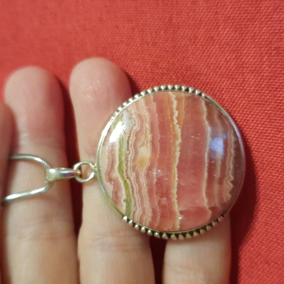 Rhodochrosite sterling silver pendant - Picture 6 of 6